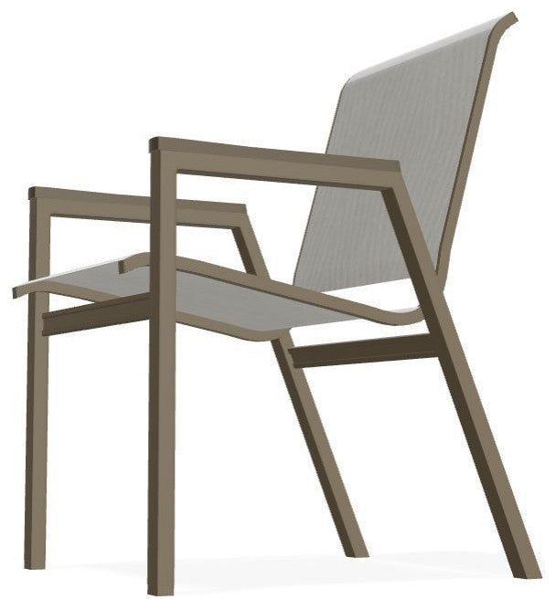 Bazza Sling Stackable Outdoor Dining Chair, Augustine Oyster/Beachwood