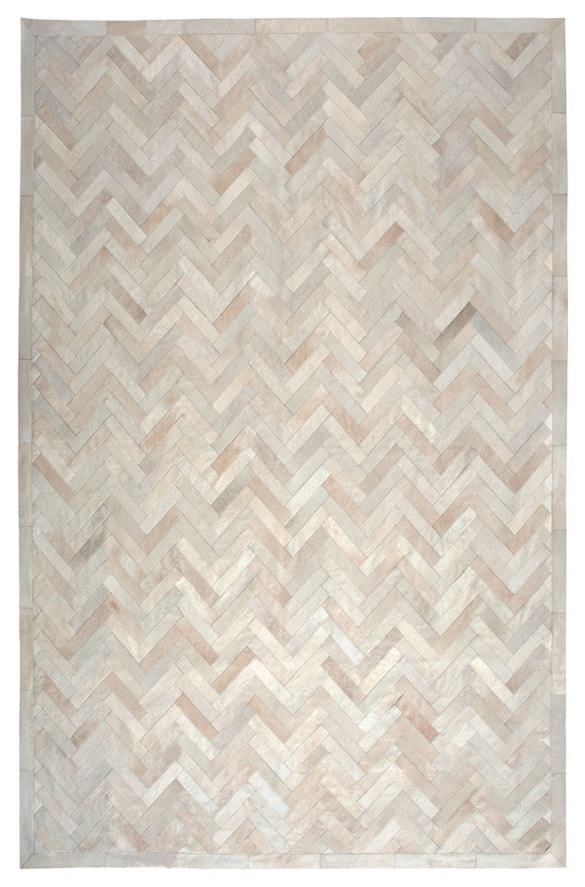 Cowhide Patchwork Rug, Plutus, Neutral, 10'x14'