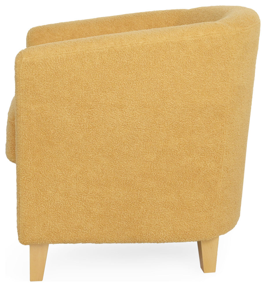 GDF Studio Kenta Contemporary Upholstered Fabric Club Chair, Mustard Yellow