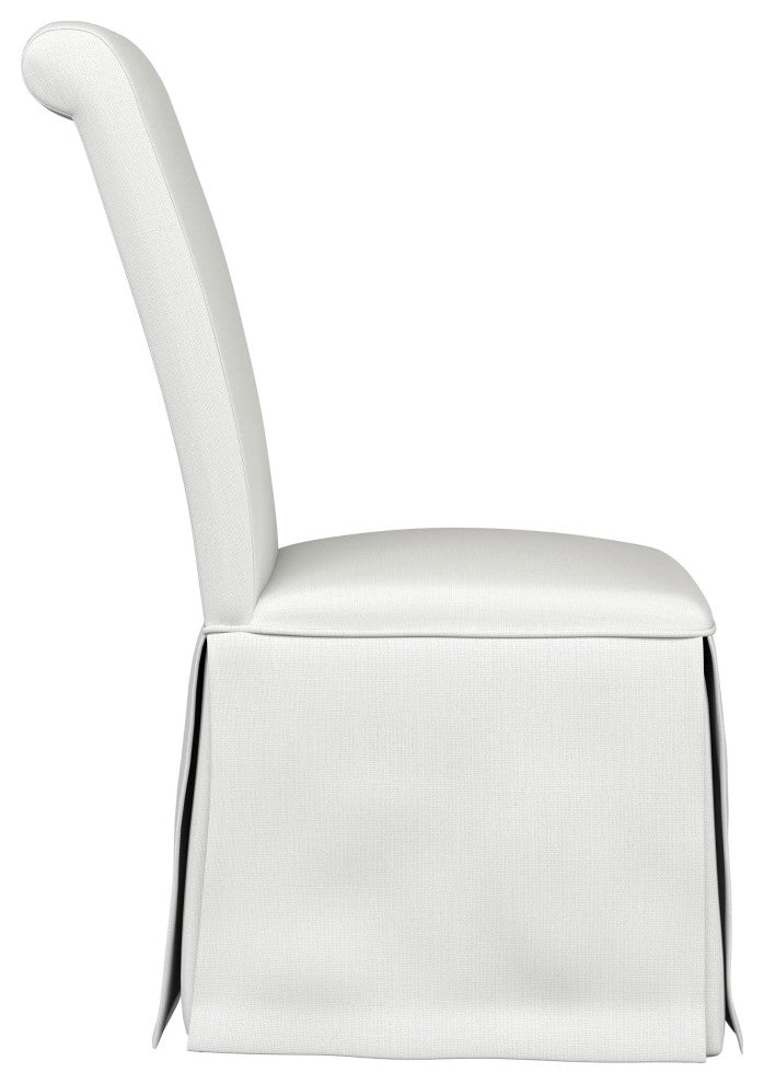 Shawna Upholstered Skirted Side Chair White, Set of 2