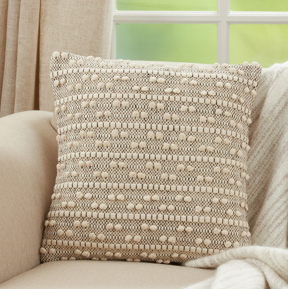 Throw Pillow Cover With Moroccan Design, Poly Filled