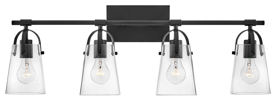 Hinkley Foster Large Four Light Vanity, Black