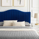 Tufted Platform Bed Frame, King Size, Velvet, Blue Navy, Modern Contemporary