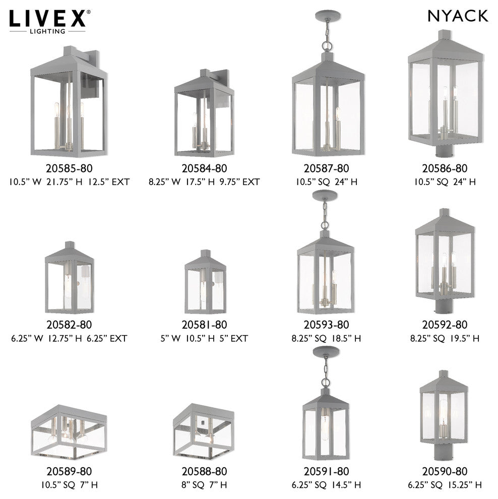 Livex Lighting Nordic Gray 1-Light Outdoor Pendant Lantern