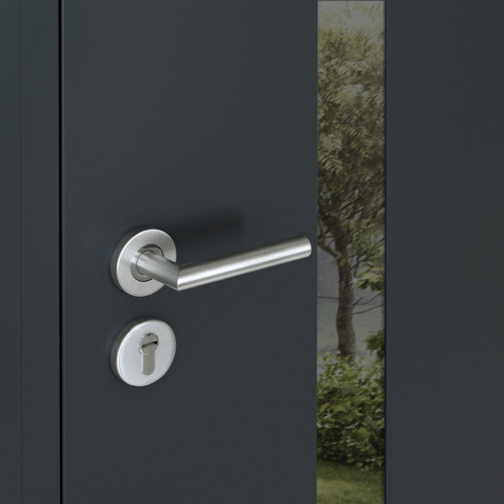 Exterior Entry Front Steel Door /Cynex 6777 Black /36+16x80+16 Right I
