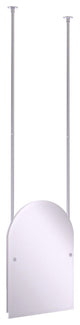 Frameless Arched Top Ceiling Hung Mirror, Satin Chrome