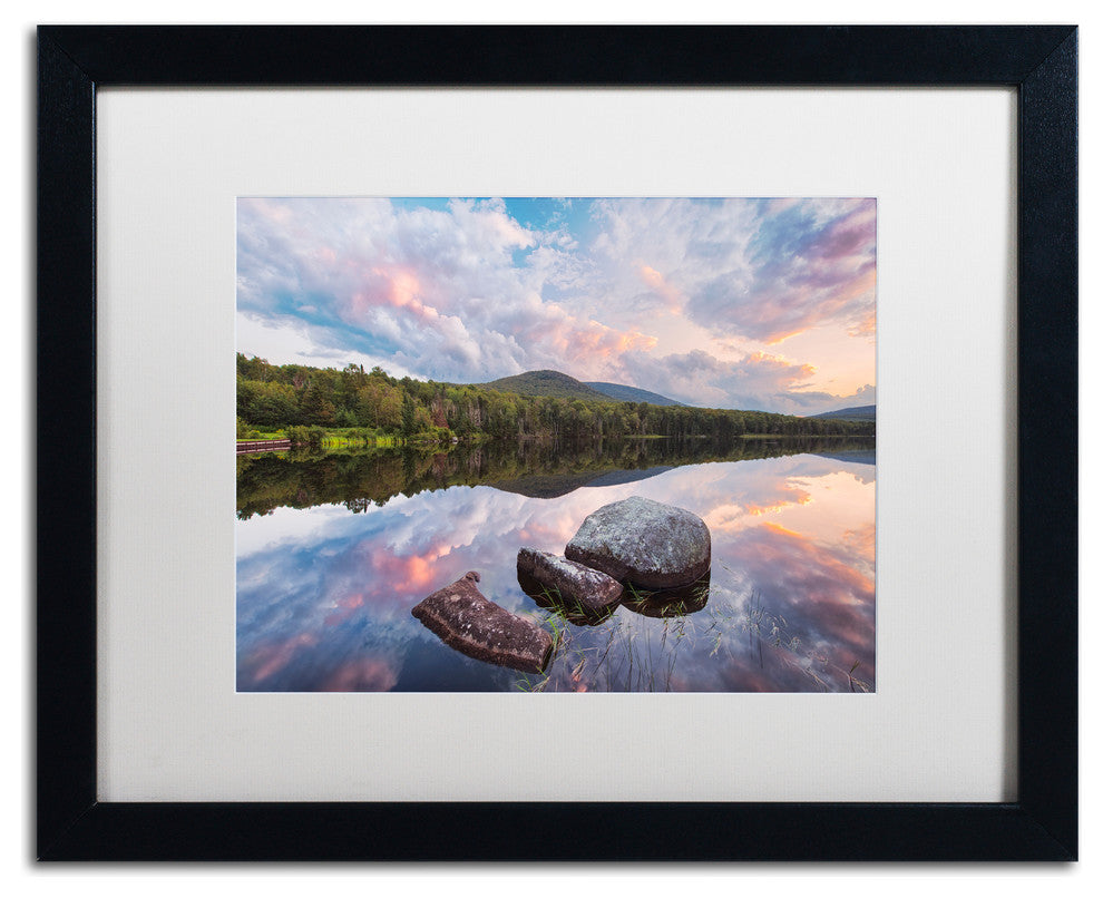 Michael Blanchette 'Cloud Mirror' Art, Black Frame, White Mat, 20x16