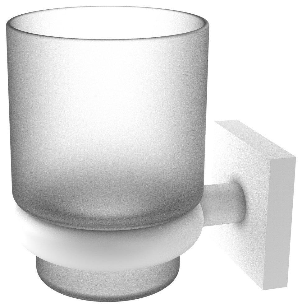 Montero Wall Mounted Tumbler Holder, Matte White