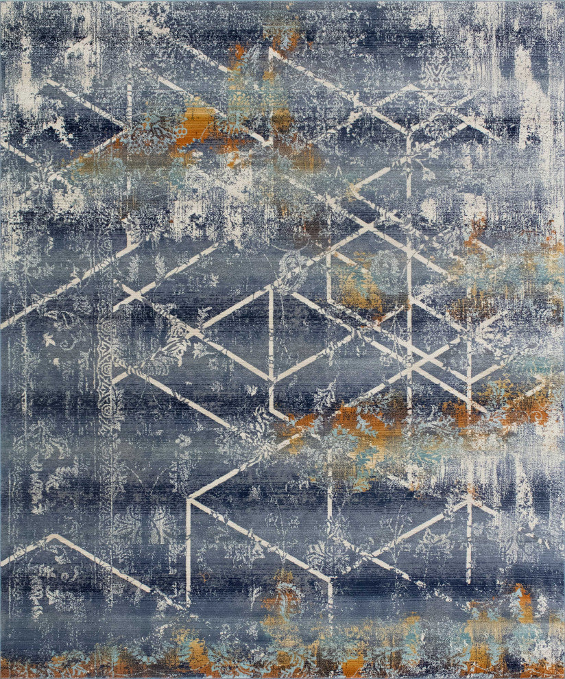 Noori Rug High Low Westfield Rug, Blue, Ivory, 10'0"x14'0"