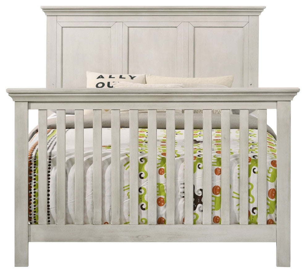 San Mateo 60"W Convertible Crib, Rustic Whtie