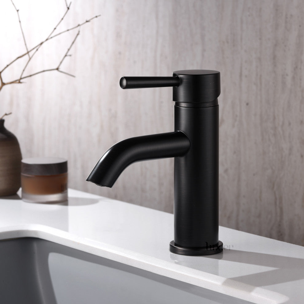 Luxier BSH03-S Single-Handle Bathroom Faucet with Drain, Oil Rubbed Bronze
