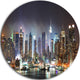 New York Times Square In Blue Light, Cityscape Disc Metal Wall Art, 11"