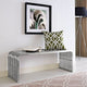 Pipe Stainless Steel Bench, Silver