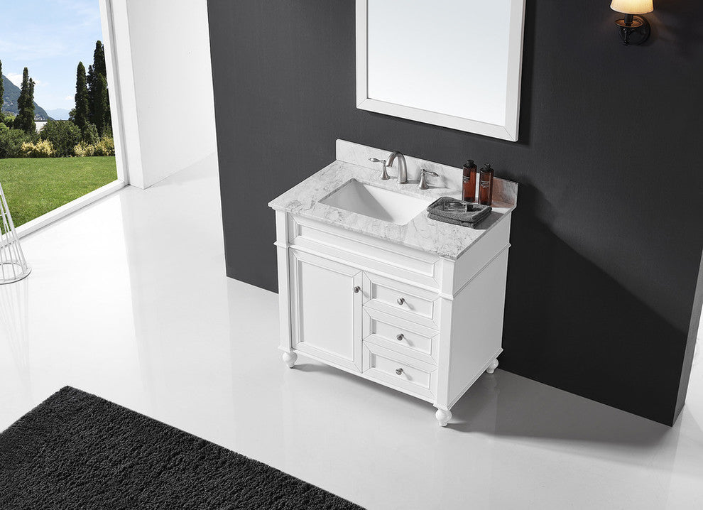 36" Single Bathroom Vanity Base, White