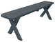 Cedar Cross-Leg Bench, Charcoal Stain, 5 Foot