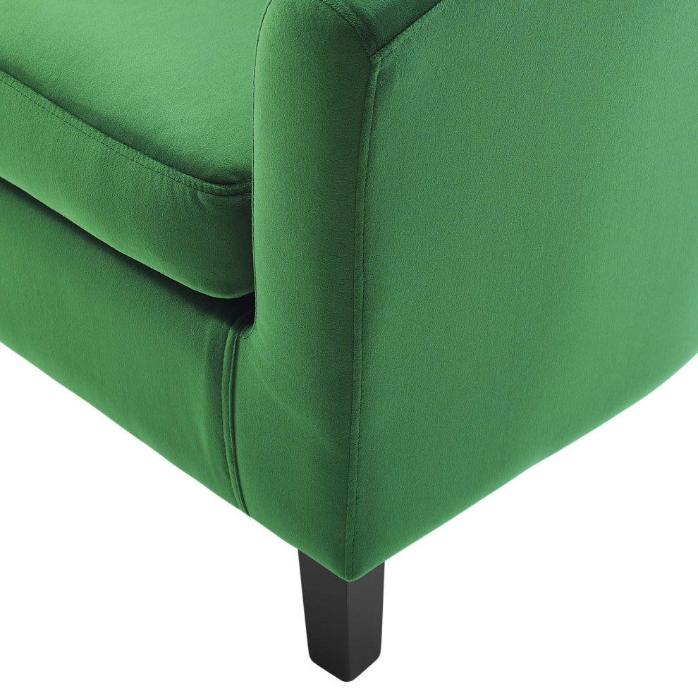 Armchair Accent Chair, Velvet, Green, Modern, Living Lounge Hotel Hospitality