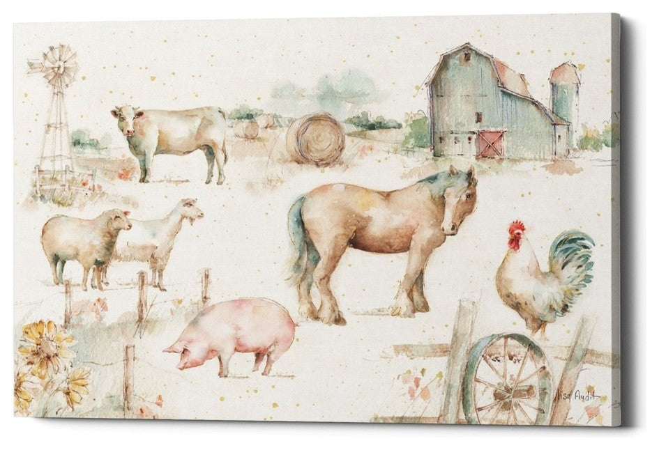 Epic Graffiti "Farm Friends XIII" by Lisa Audit, Giclee Canvas Wall Art, 18"x26"