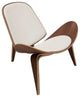 Artemis Lounge Chair by Nuevo Living, American Walnut Frame, White Leather Pads