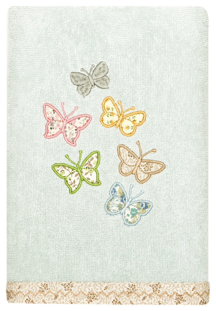 Linum Home Textiles 100% Turkish Cotton MARIPOSA 4PC Embellished Towel Set