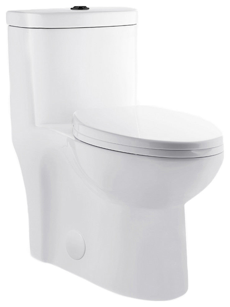 Sublime 1-Piece Elongated Toilet Dual Flush, Black Hardware 1.1/1.6 gpf