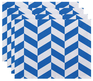 Zigzag Jag Geometric Print Placement, Brighter Sky, Set of 4