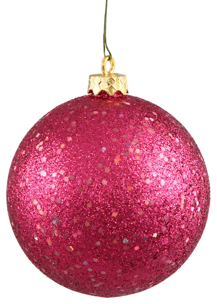 6" Wine Sequin Ball Drilled 4/Bag