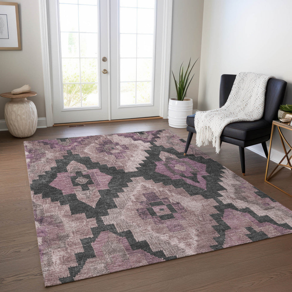 Machine Washable Indoor/Outdoor Chantille ACN1894 Blush 10' x 14' Rug