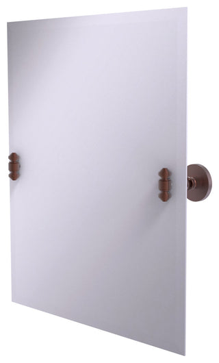 Frameless Rectangular Beveled Edge Tilt Mirror, Antique Copper