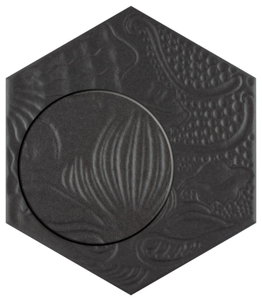 Gaudi Hex Porcelain Floor and Wall Tile, Black