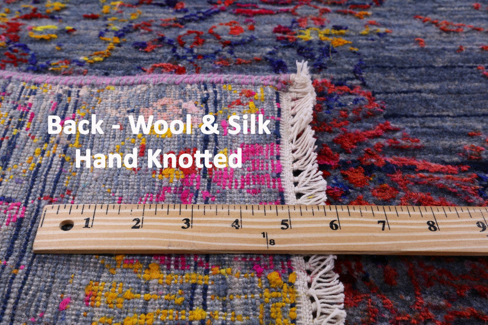 Handmade Modern Wool and Silk Rug 8' 10" X 12' 4" Q11861