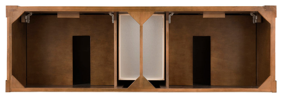 Brookfield 72" Antique Black Double Vanity, Country Oak, No Top