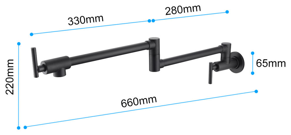 Wellfor Pot Filler Faucet Wall Mount, 4 GPM Flow Rate, Matte Black