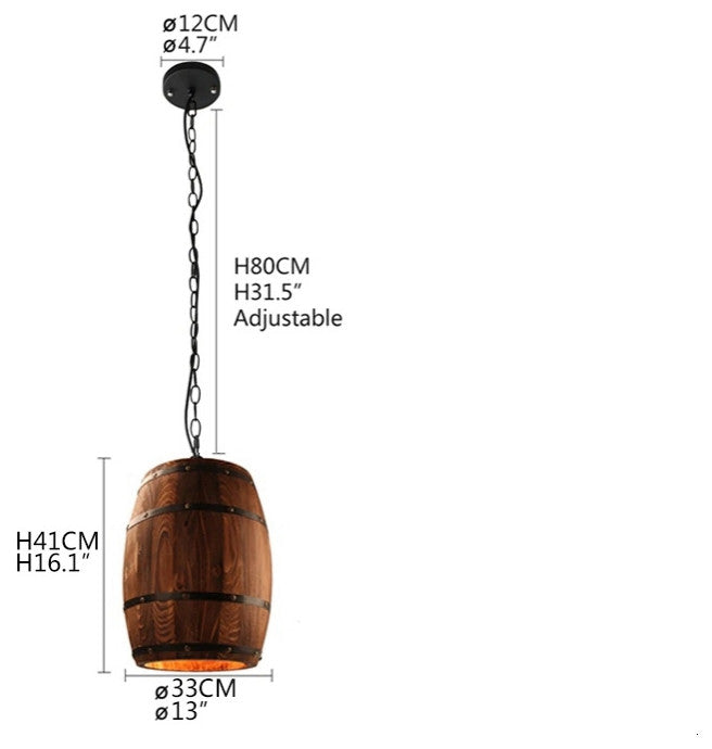 MIRODEMIÂ® Saint-Jean-Cap-Ferrat Wine Barrel Pendant Light for Restaurant, D13