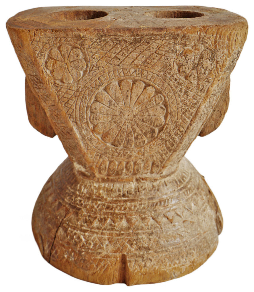 Consigned Rajasthan Village Wood Candle Stand 2