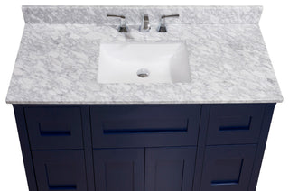 Oristano Natural Marble Vanity Top With White Sink, 48"
