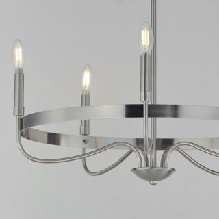 Maxim 14495 Frankie 5 Light 26"W Taper Candle Style Chandelier - Satin Nickel