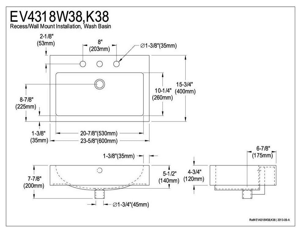 Clearwater Black China Vessel Bathroom Sink, Overflow Hole and 3 Faucet Holes