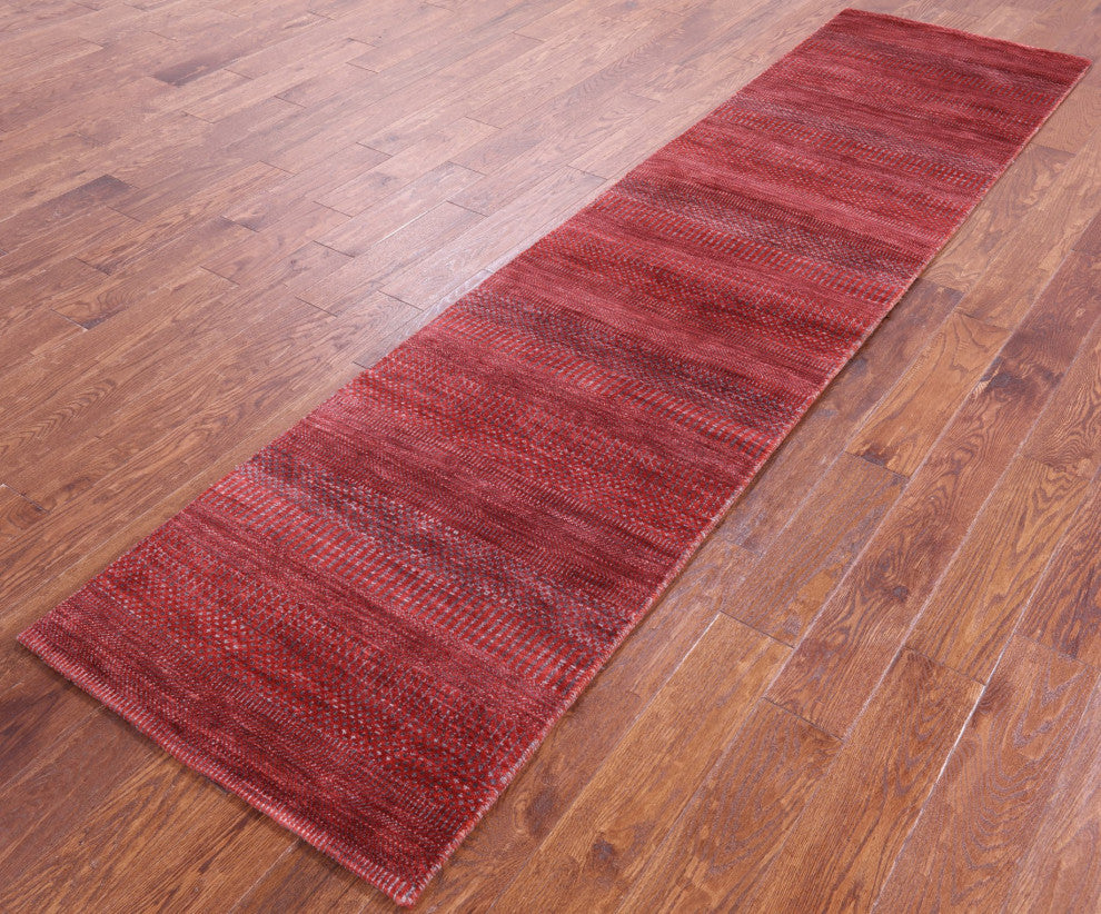 Handmade Savannah Grass Wool and Silk Runner Rug 2' 5" X 10' 3" Q11969