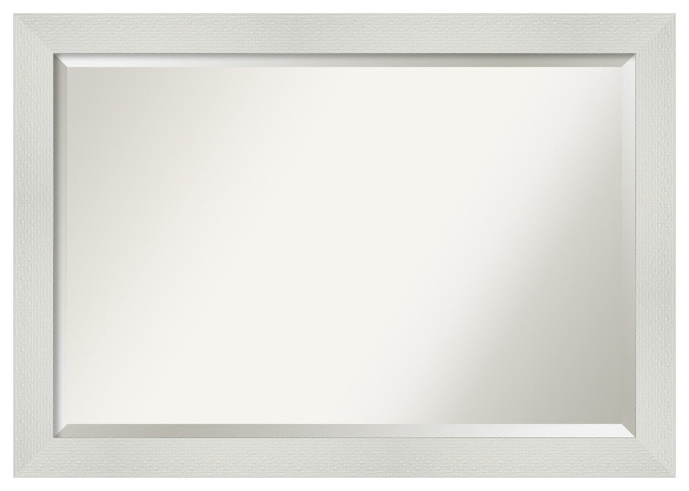 Mosaic White Beveled Bathroom Wall Mirror - 40.5 x 28.5 in.
