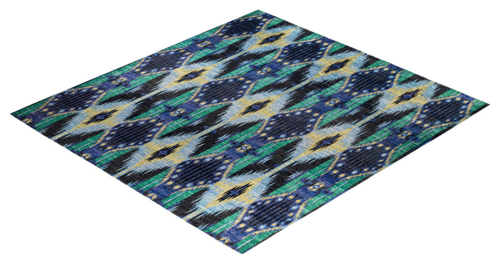 Modern, One-of-a-Kind Handmade Area Rug Black, 12' 5" x 11' 10"