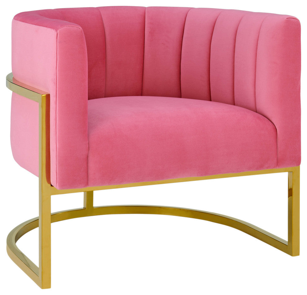 Magnolia Rose Pink Velvet Chair - Pink