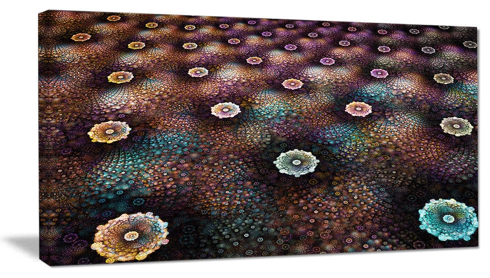 Brown Flowers on Alien Planet, Floral Canvas Art Print, 40x20