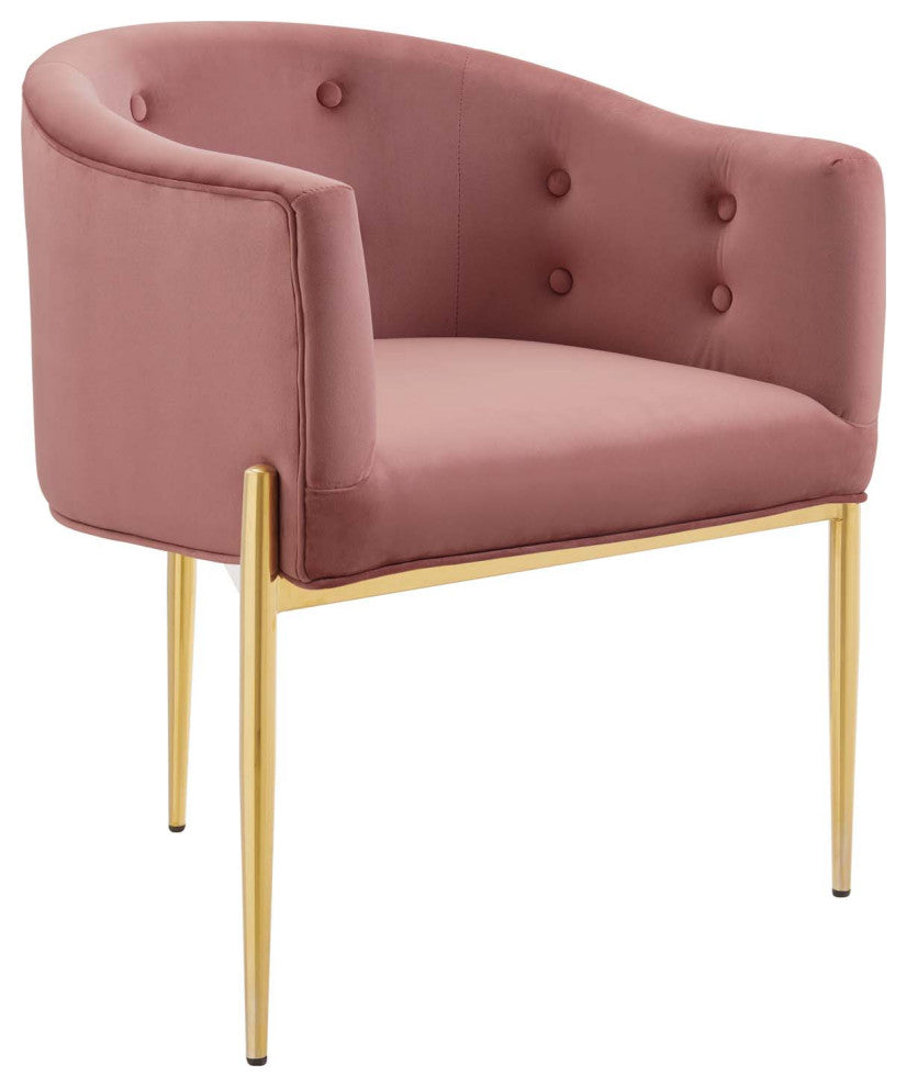 Savour Tufted Performance Velvet Accent Chairs Set of 2 Dusty Rose