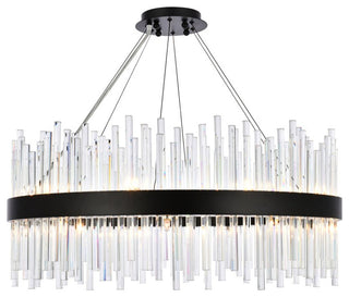 Modern Black 18-Light Chandelier