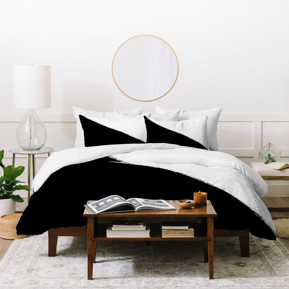 Kelly Haines Concrete Black Paint Duvet Cover Set, King