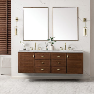 Amberly 30" Single Vanity, Mid-Century Walnut, 72", Victorian Silver, Three-Hole
