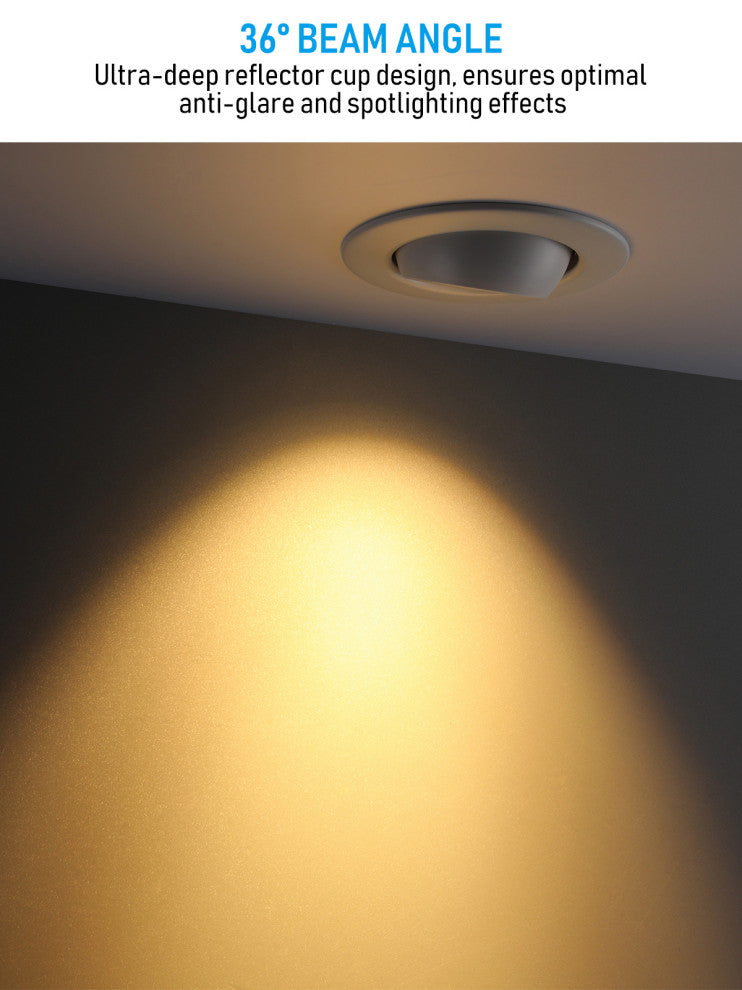4 Pack 4" LED Gimbal Recessed Light Dimmable, ETL, 2700K Soft White