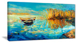 "Colorful Lake With Boats" Canvas Print