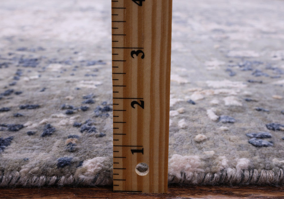 Modern Hand Knotted Wool and Silk Rug 8' 10" X 12' 0" Q7118