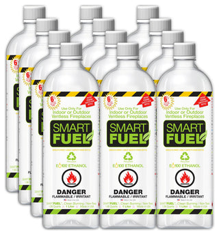 Smart Fuel Liquid Bio-Ethanol Fuel 12 Pack Liter Bottles